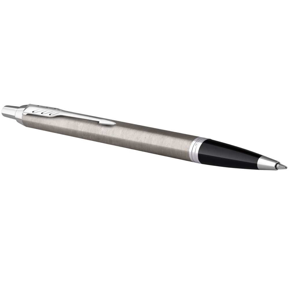 Ручка шариковая Parker IM Essential Stainless Steel CT, серебристая с черным, черный, серебристый, металл