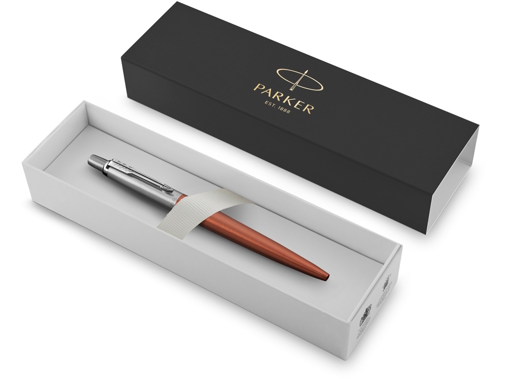 Ручка шариковая Parker Jotter Essential, оранжевый, серебристый, металл