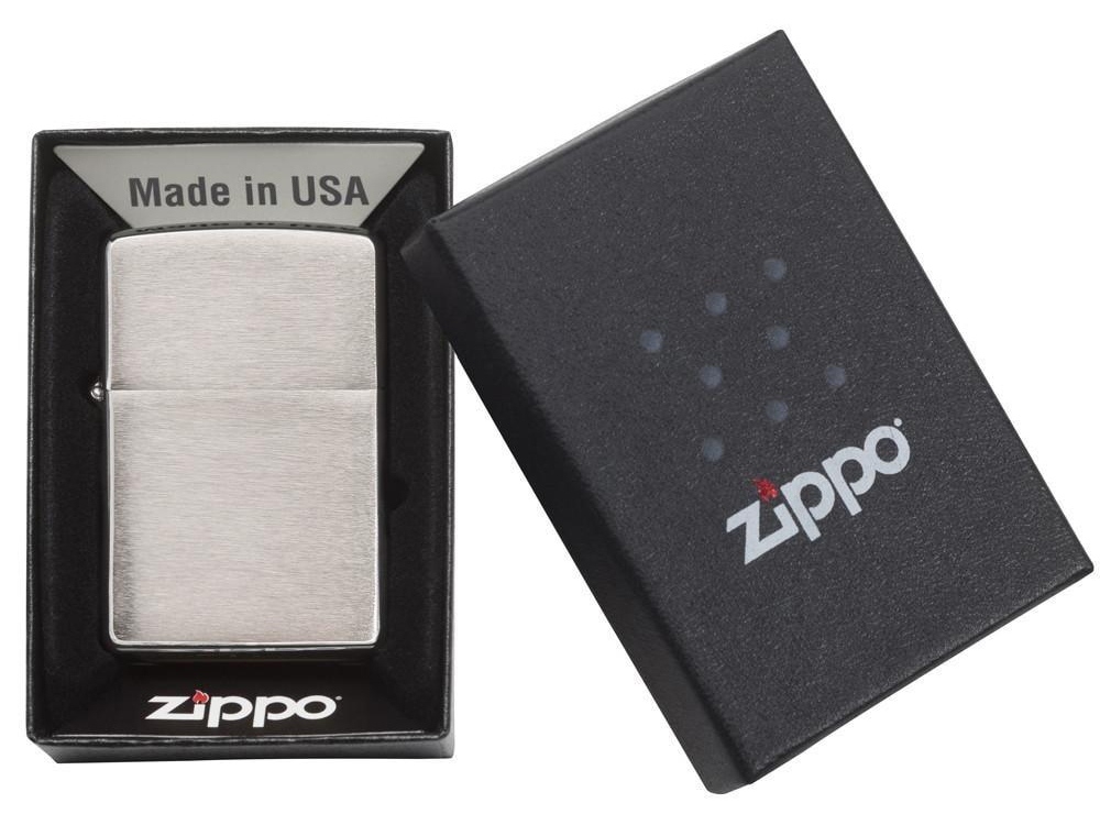 Зажигалка ZIPPO Classic с покрытием Brushed Chrome, серебристый, металл
