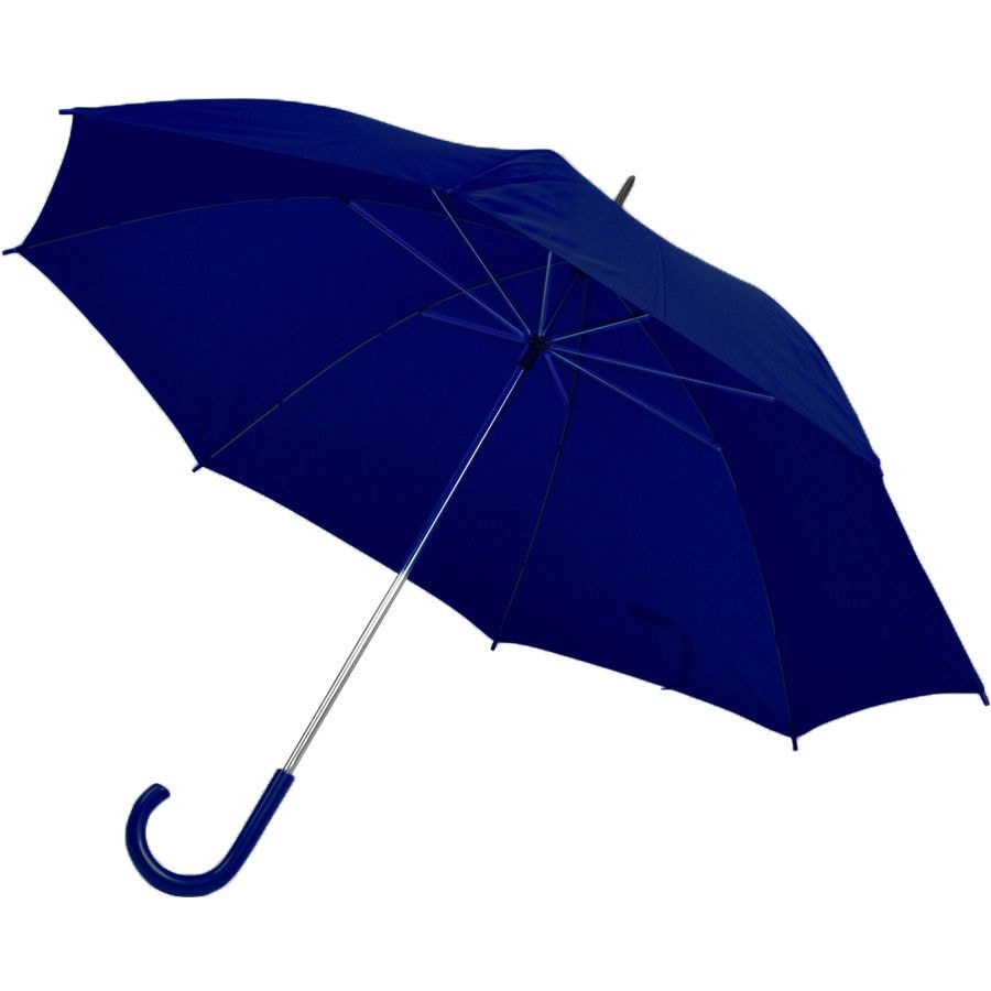 Зонт-трость с пластиковой ручкой, механический; темно-синий; D=103 см; 100% полиэсер 190 T, синий, полиэстер