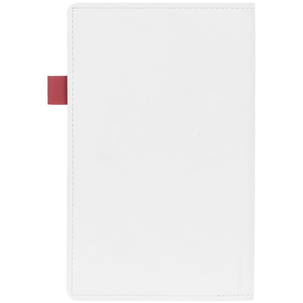 Ежедневник White Shall, недатированный, белый с красным, белый, красный, искусственная кожа; покрытие софт-тач