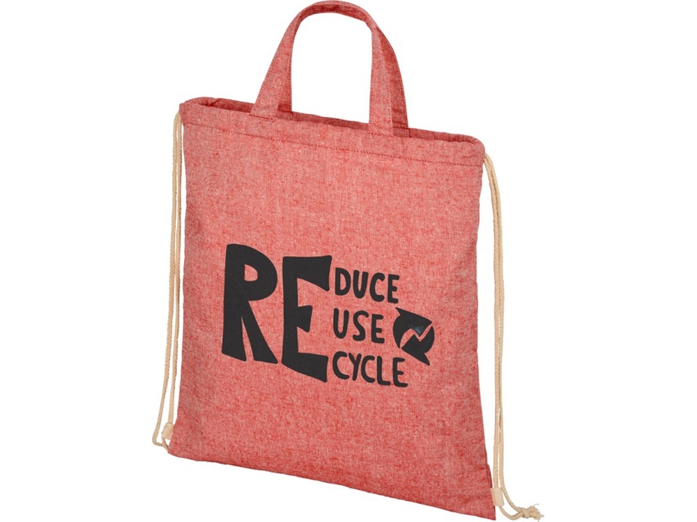 Сумка-рюкзак «Pheebs» из переработанного хлопка, 210 г/м², красный, полиэстер, хлопок