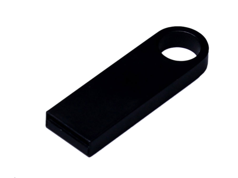 USB 2.0-флешка на 512 Мбайт с мини чипом и круглым отверстием, черный, металл