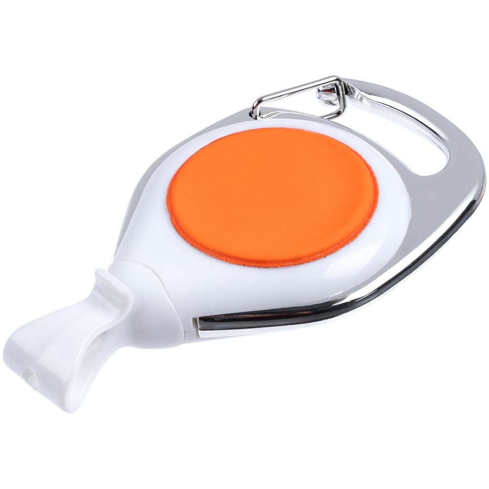 Ретрактор Dorset, белый с оранжевым, белый, оранжевый, металл; пластик; покрытие софт-тач