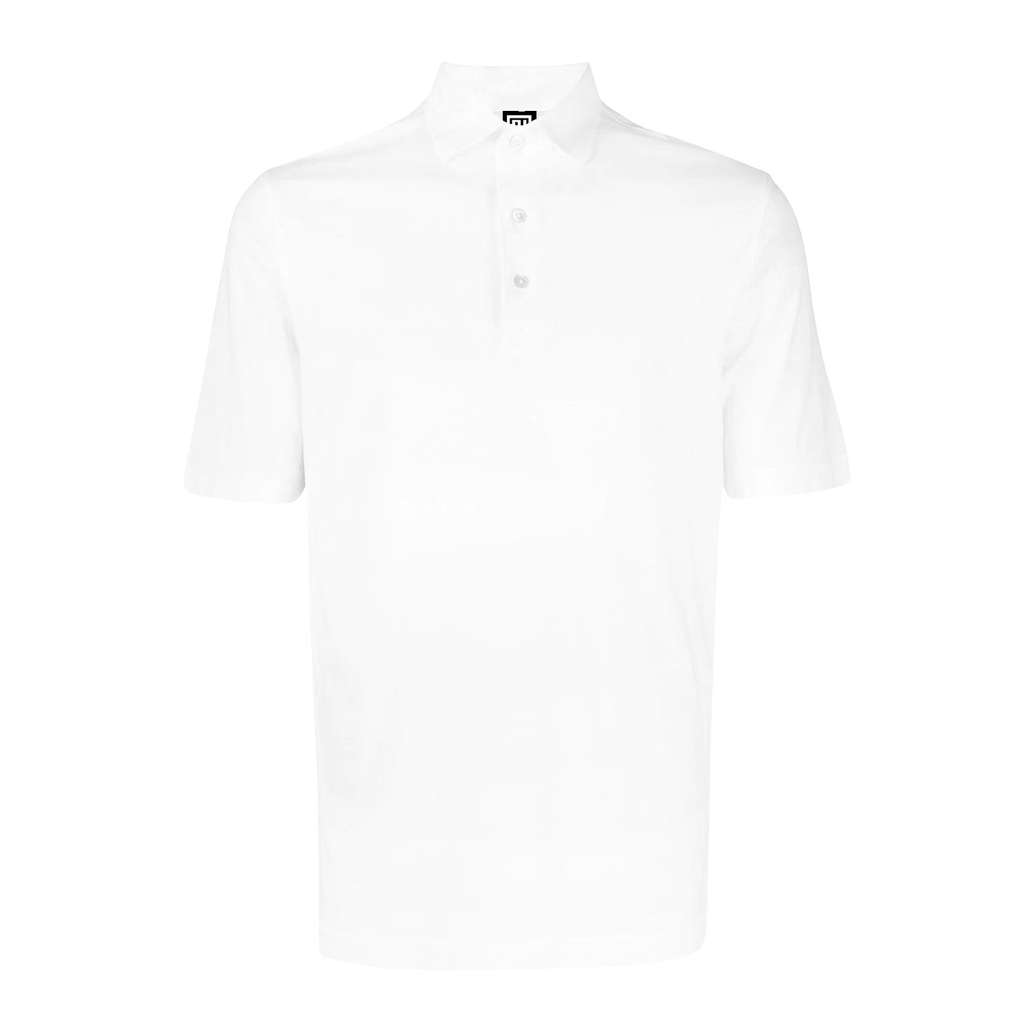 Рубашка поло AF, мужская, белый, черный, пике 215 гр. (хлопок 100%)