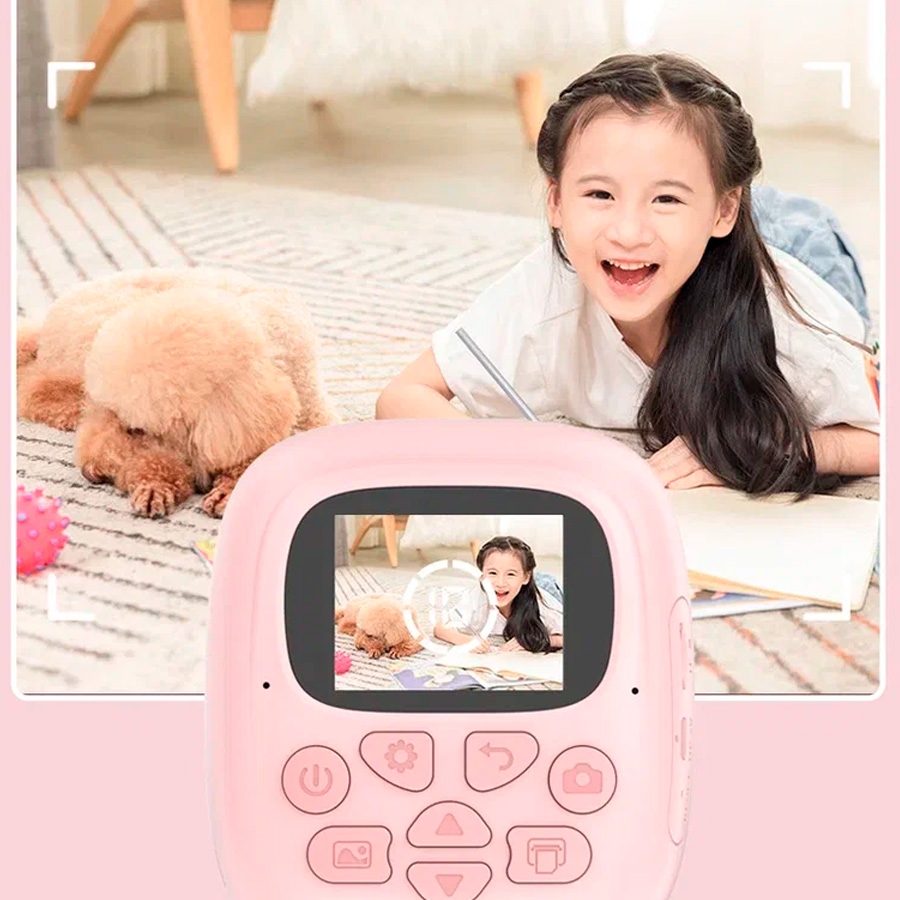 Детская камера c печатью фотографий Kid Joy Print Cam P18, розовый, розовый