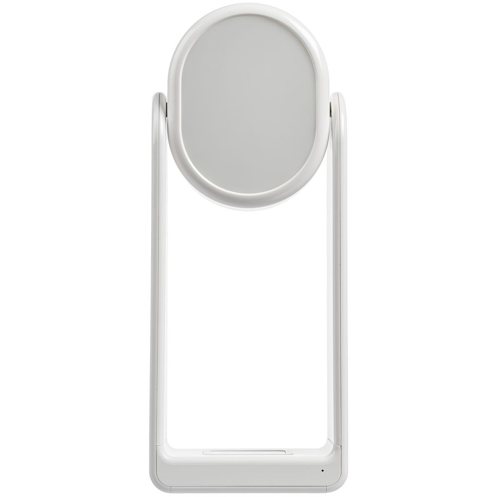 Настольная лампа с зеркалом и беспроводной зарядкой Tyro, белая, белый, пластик