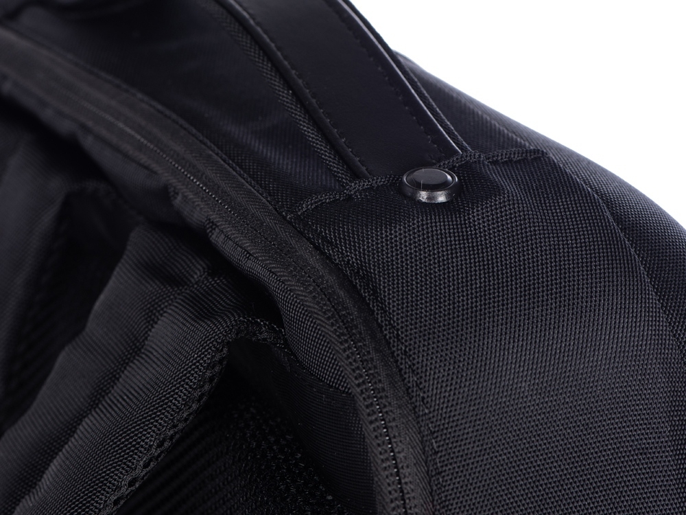 Рюкзак «Toff» для ноутбука 15,6", черный, полиэстер, кожзам