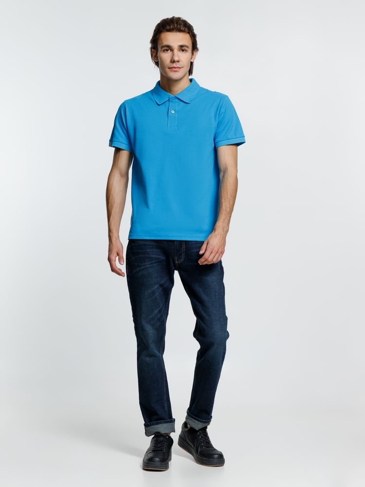 Рубашка поло мужская Virma Premium, бирюзовая, бирюзовый, хлопок