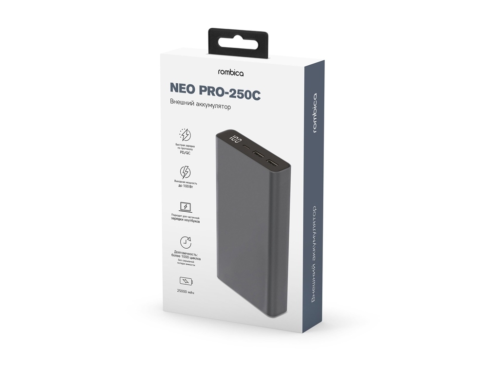 Внешний аккумулятор для ноутбуков «NEO PRO-250C», 25000 mAh, серый