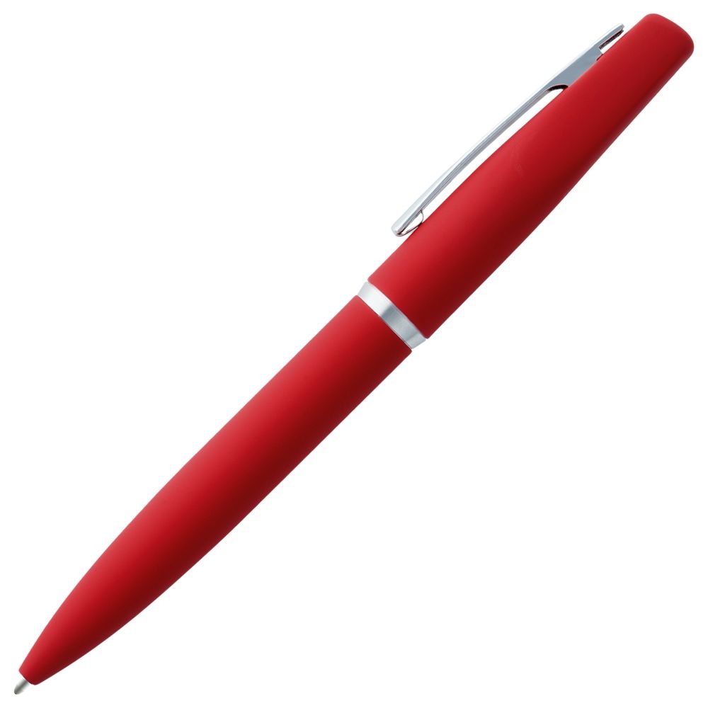 Ручка шариковая Bolt Soft Touch, красная, красный, металл; покрытие софт-тач