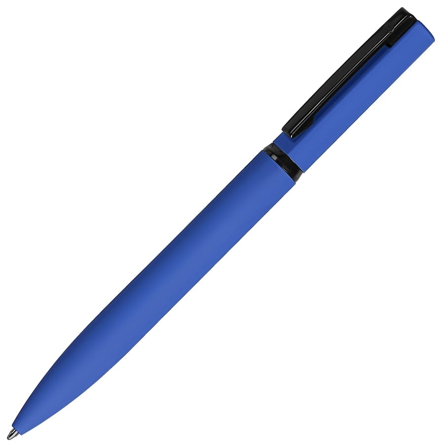 MIRROR BLACK, ручка шариковая, синий, металл, софт- покрытие, синий, латунь, софт-покрытие