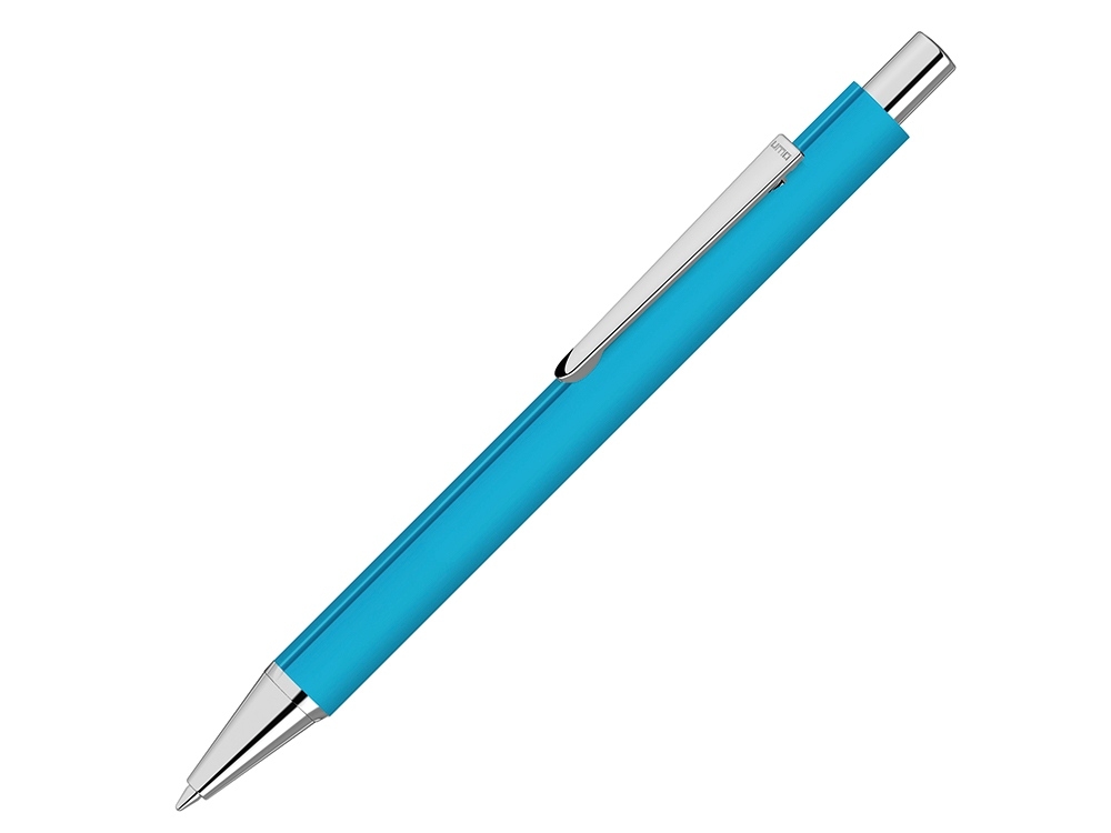 Ручка шариковая металлическая «Pyra» soft-touch с зеркальной гравировкой, голубой, soft touch