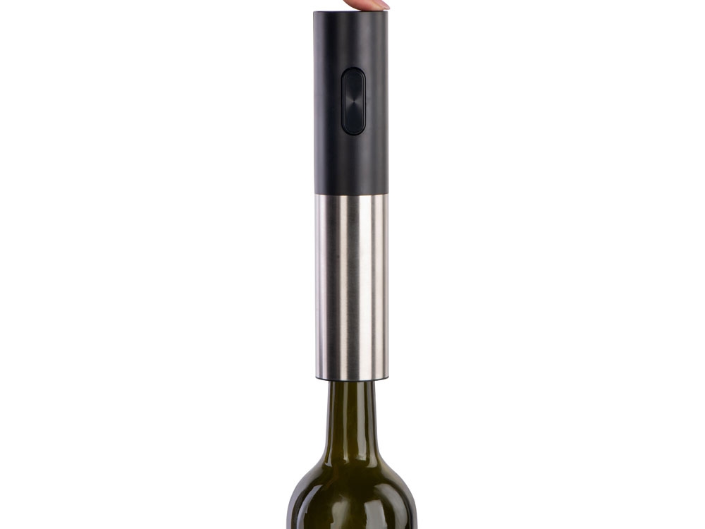 Электрический штопор для винных бутылок «Rioja», черный, серебристый, пластик, металл