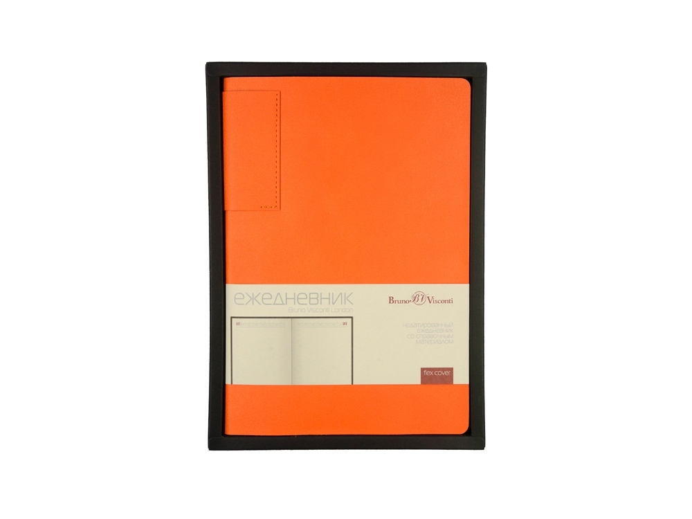 Ежедневник недатированный А5 «London», оранжевый, кожзам