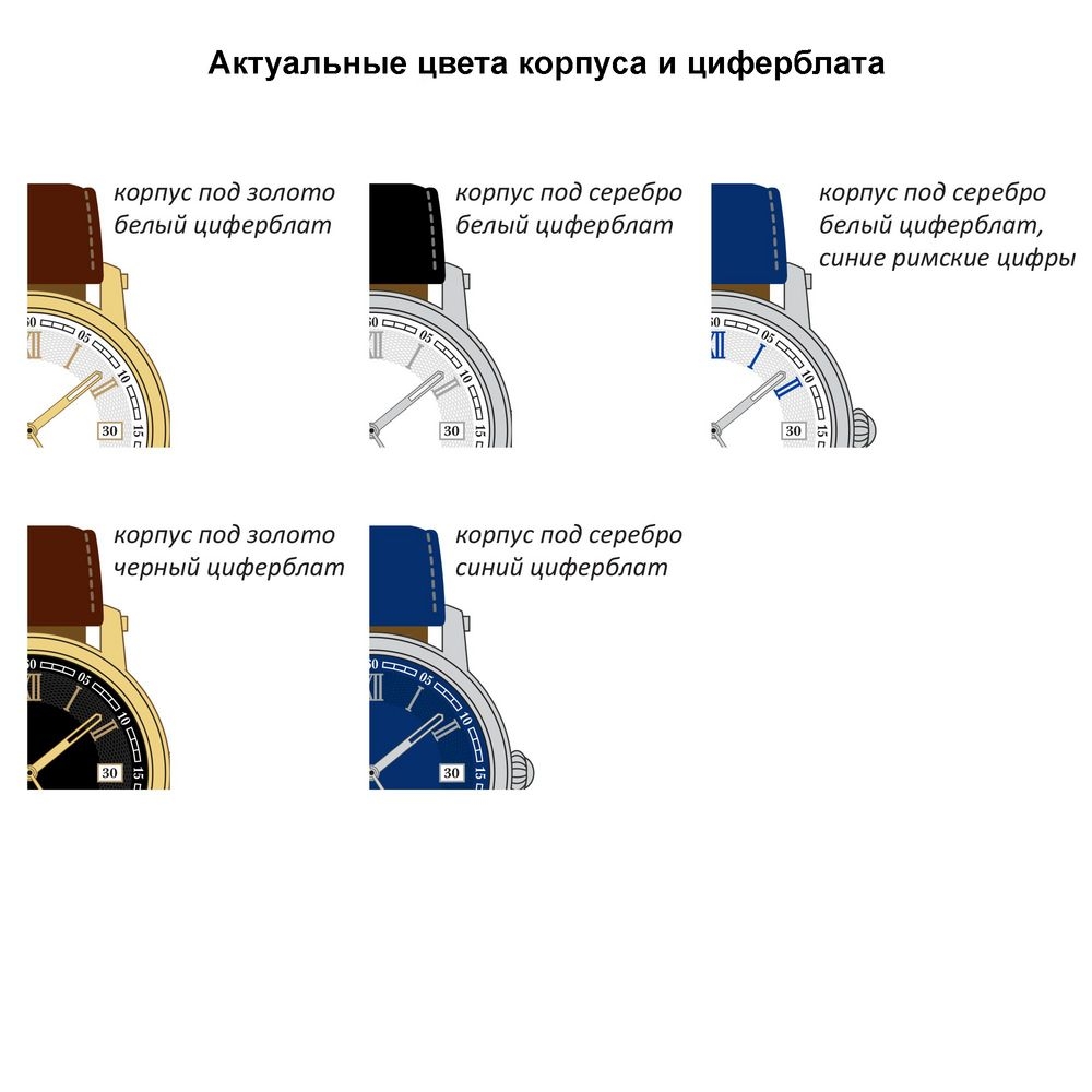 Часы наручные на заказ Zeit B-CH, металл; натуральная кожа