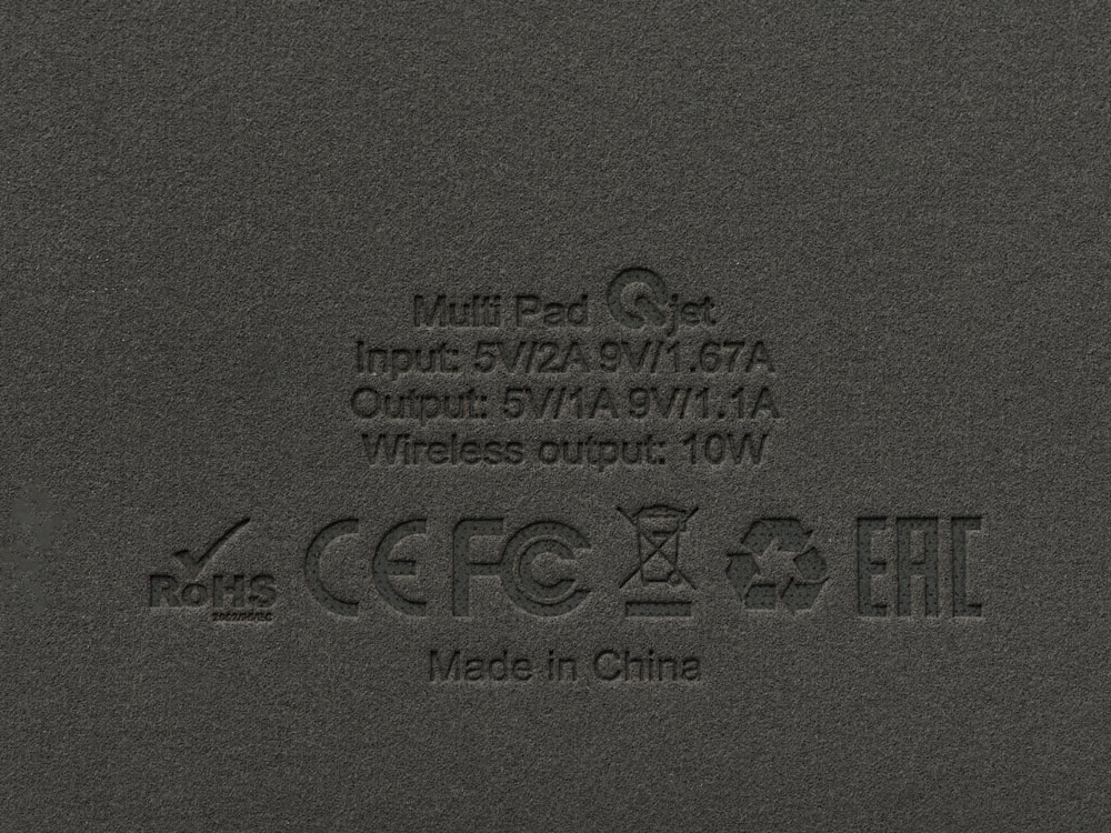 Многофункциональный коврик для мыши «Multi Pad» с беспроводной зарядкой и LCD экраном, 10 Вт, серый, пластик