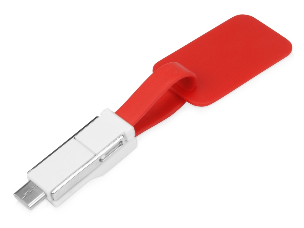 Зарядный кабель «Charge-it» 3 в 1, красный, пластик, металл
