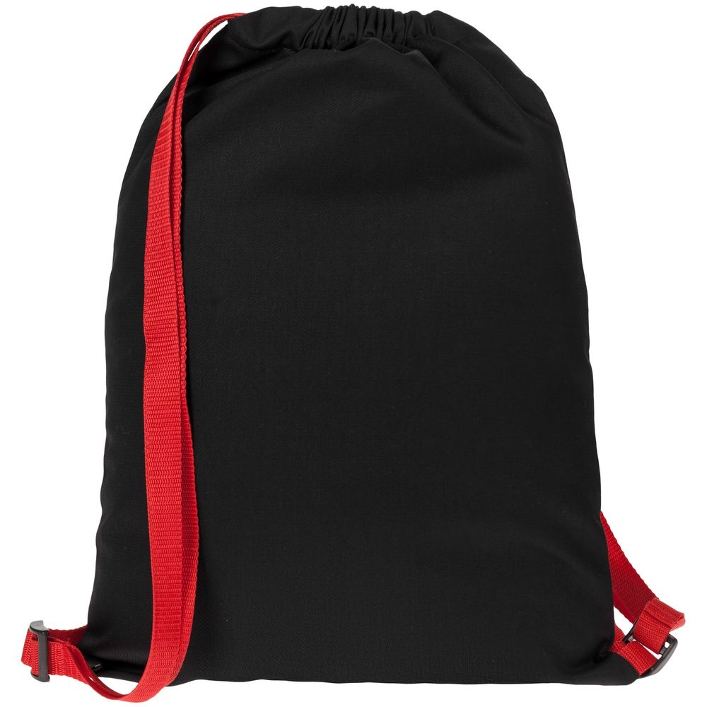 Рюкзак Nock, черный с красной стропой, черный, красный, хлопок