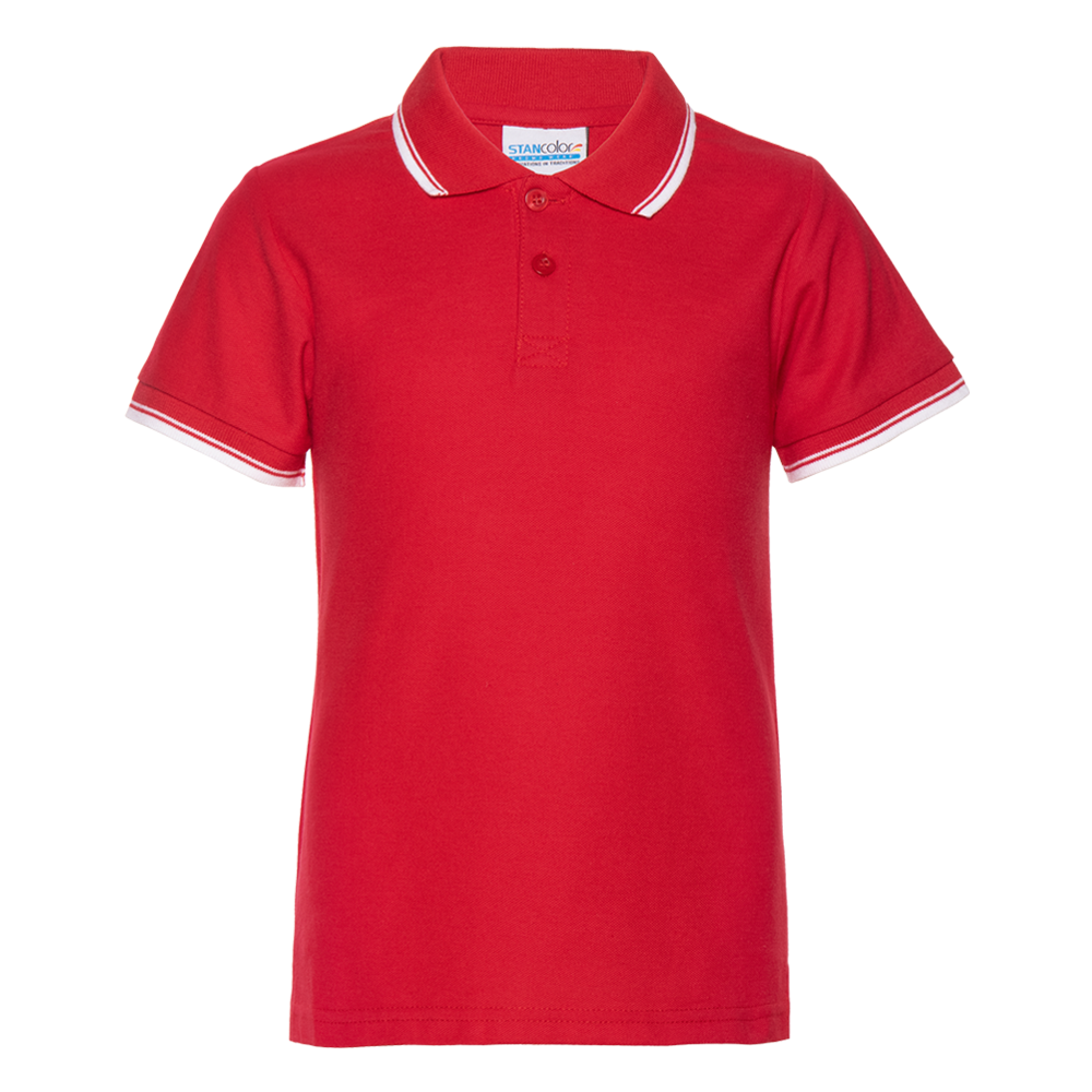 Рубашка поло детская  STAN с окантовкой хлопок/полиэстер 185, 04TJ, Красный, красный, 185 гр/м2, хлопок