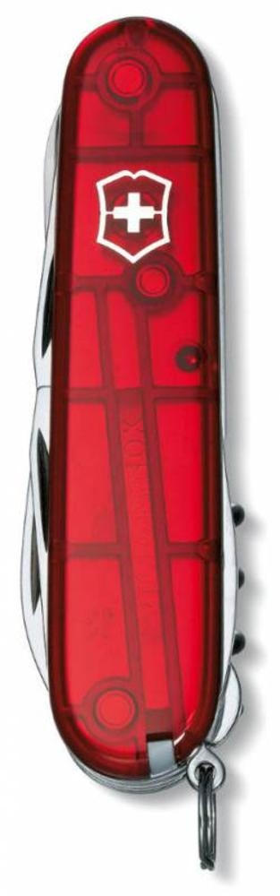 Офицерский нож Climber 91, прозрачный красный, красный, прозрачный, металл; пластик