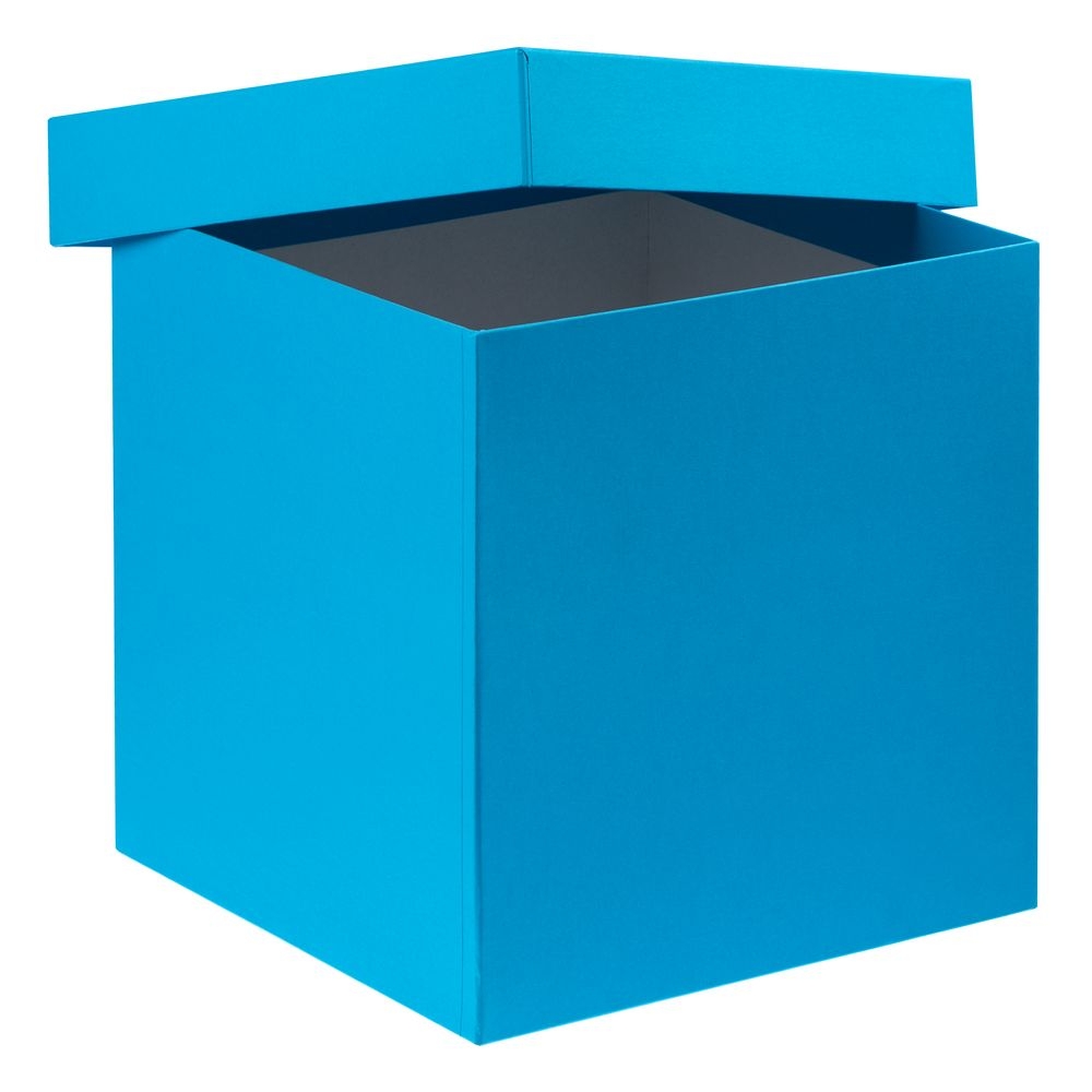 Коробка Cube, L, голубая, голубой, картон