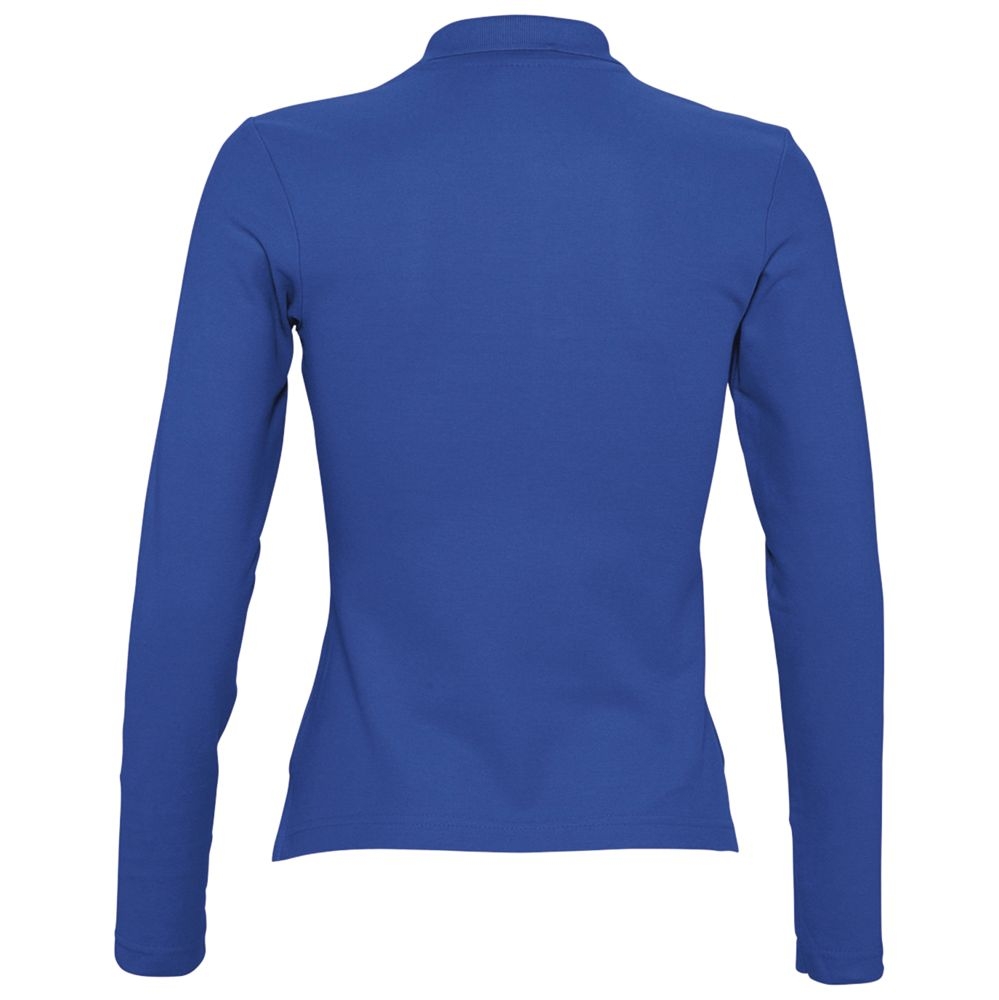 Рубашка поло женская с длинным рукавом Podium 210 ярко-синяя, синий, хлопок