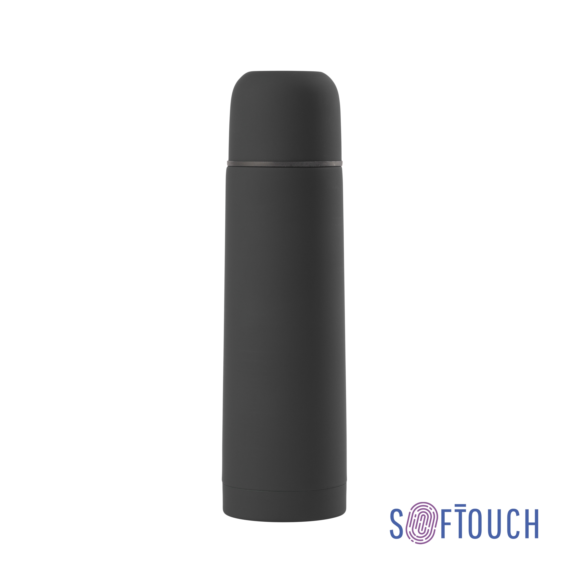 Термос "Крит" 500 мл, покрытие soft touch, черный, нержавеющая сталь/soft touch