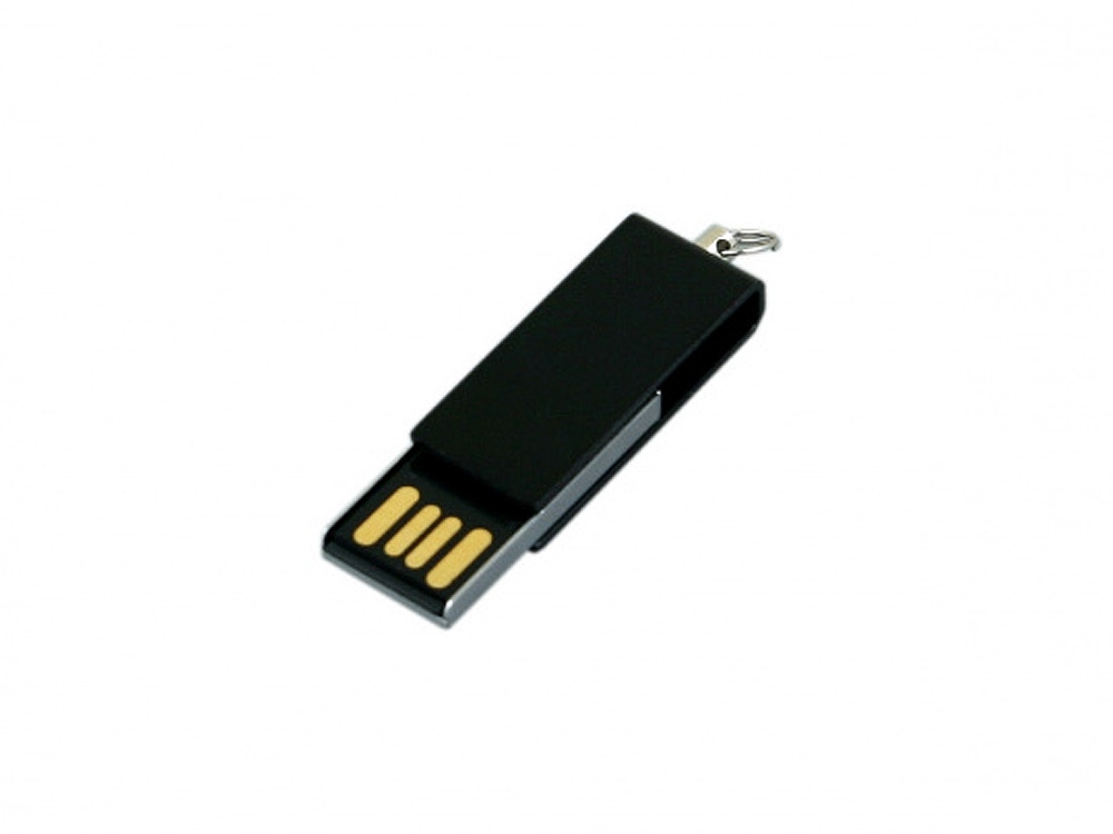 USB 2.0- флешка мини на 64 Гб с мини чипом в цветном корпусе, черный, металл