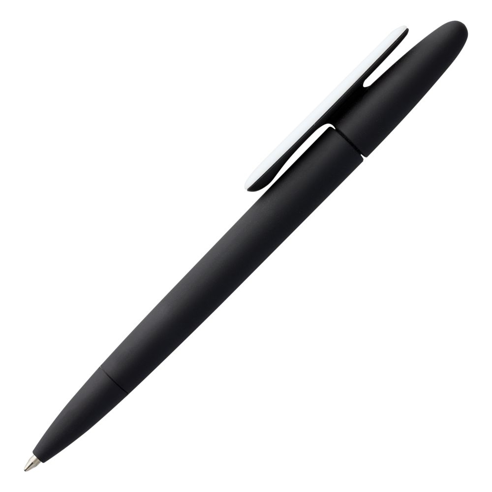 Ручка шариковая Prodir DS5 TRR-P Soft Touch, черная с белым, черный, белый, пластик; покрытие софт-тач