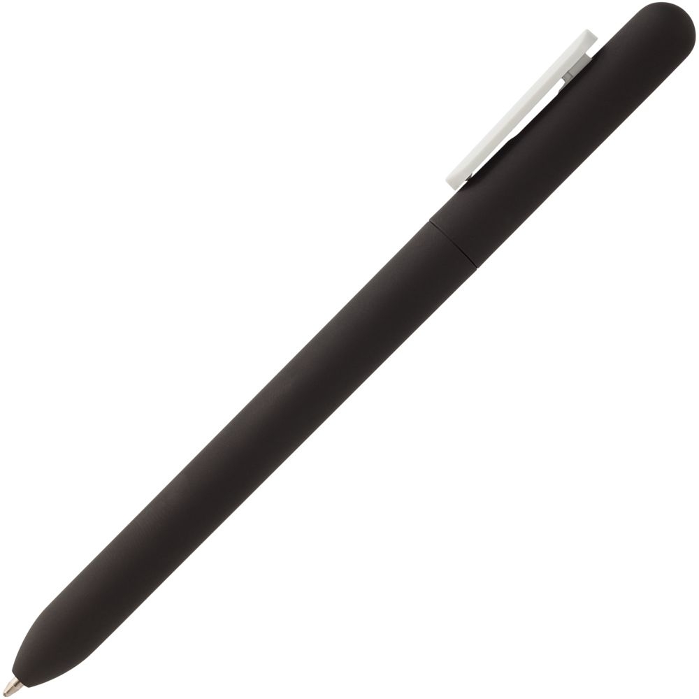 Ручка шариковая Swiper Soft Touch, черная с белым, черный, белый, пластик; покрытие софт-тач