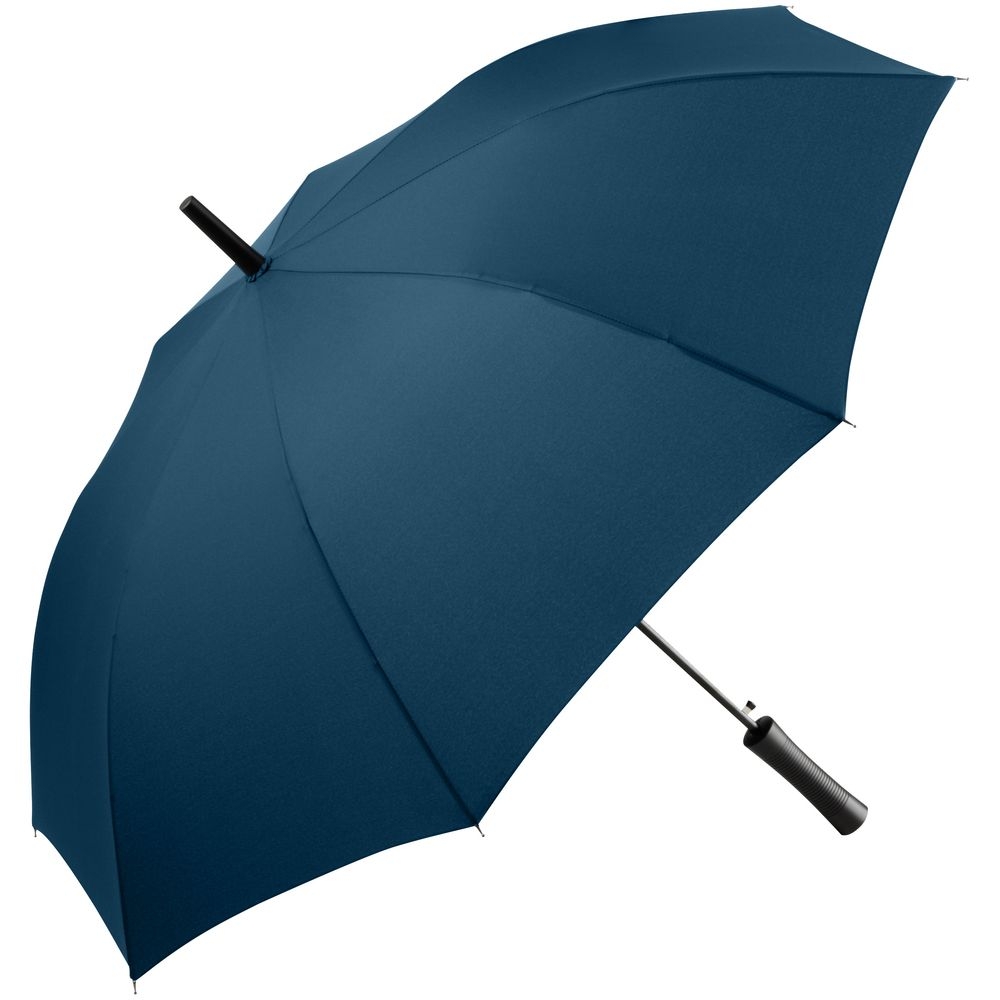 Зонт-трость Lanzer, темно-синий, синий, оцинкованная сталь, купол - эпонж; ручка - пластик; каркас - стеклопластик
