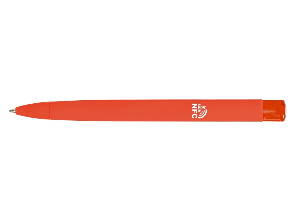 Ручка пластиковая шариковая трехгранная «Trinity K transparent Gum» soft-touch с чипом передачи информации NFC, оранжевый, soft touch
