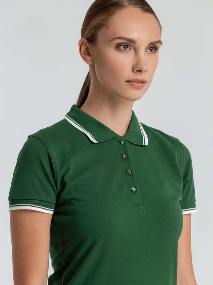 Рубашка поло женская Practice Women 270, зеленая с белым, зеленый, белый, хлопок