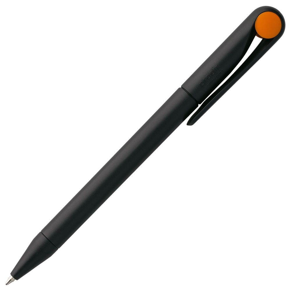 Ручка шариковая Prodir DS1 TMM Dot, черная с оранжевым, черный, оранжевый, пластик