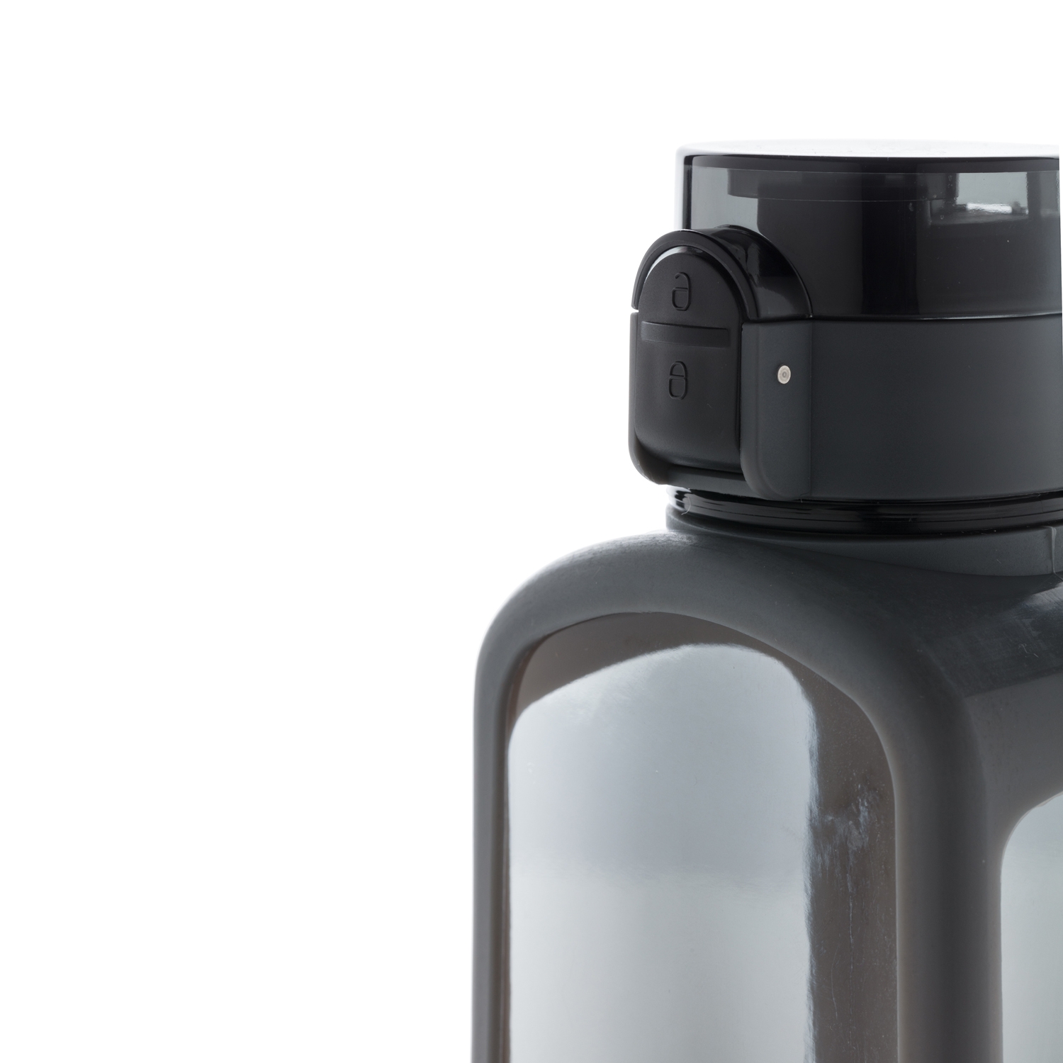 Квадратная вакуумная бутылка для воды, черный, tritan; силикон