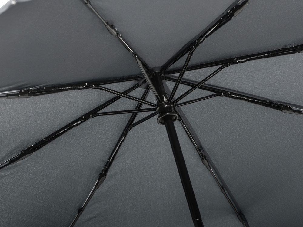 Зонт складной автоматический, серый, полиэстер
