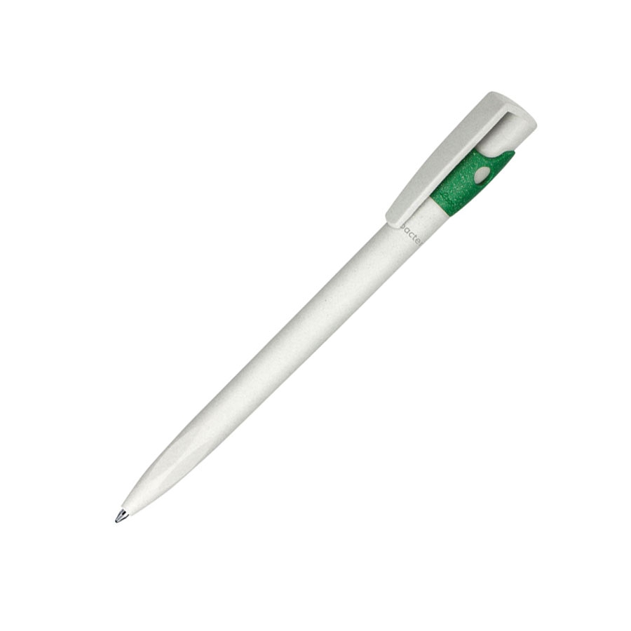 Ручка шариковая KIKI EcoLine SAFE TOUCH, зеленый, пластик, белый, зеленый, пластик ecoline, пластик антибактериальный
