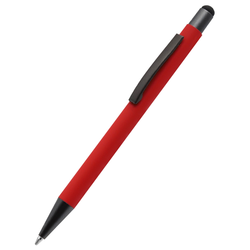 Ручка металлическая Story софт-тач, красная, красный