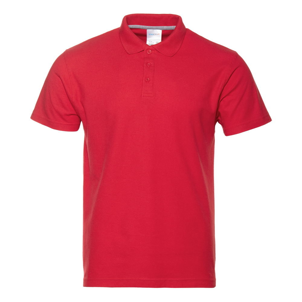 Рубашка поло мужская  STAN хлопок/полиэстер 185, 04, Красный, красный, 185 гр/м2, хлопок
