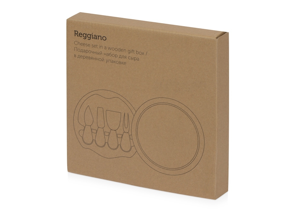 Подарочный набор для сыра в деревянной упаковке «Reggiano», коричневый, металл