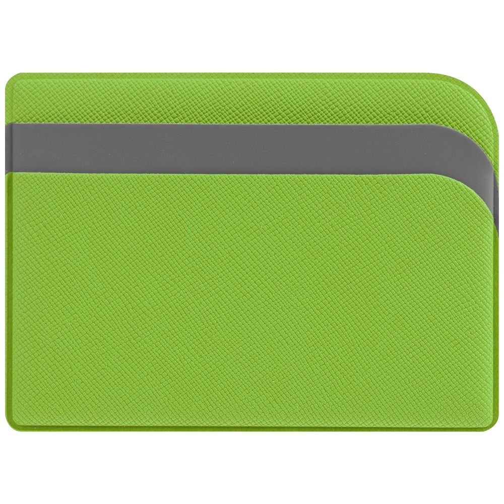 Чехол для карточек Dual, зеленый, зеленый, кожзам