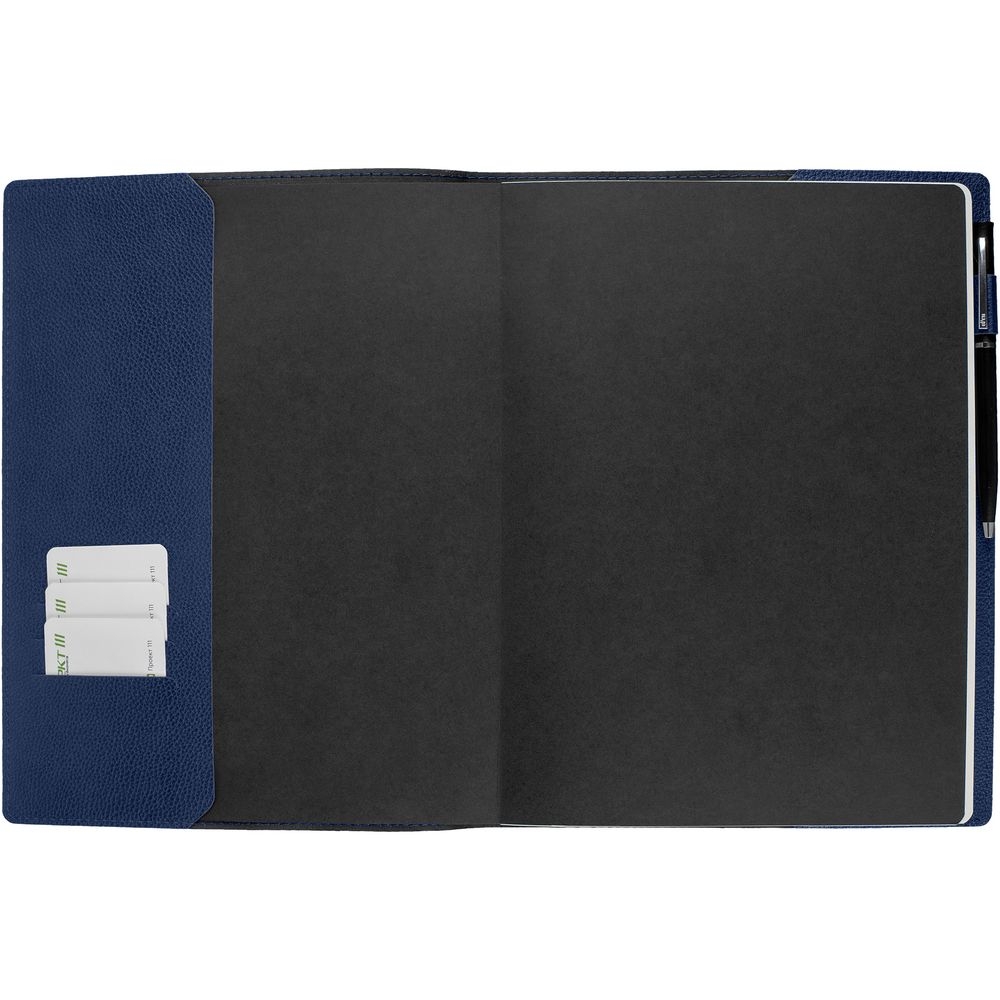 Ежедневник в суперобложке Brave Book, недатированный, темно-синий, синий, кожзам