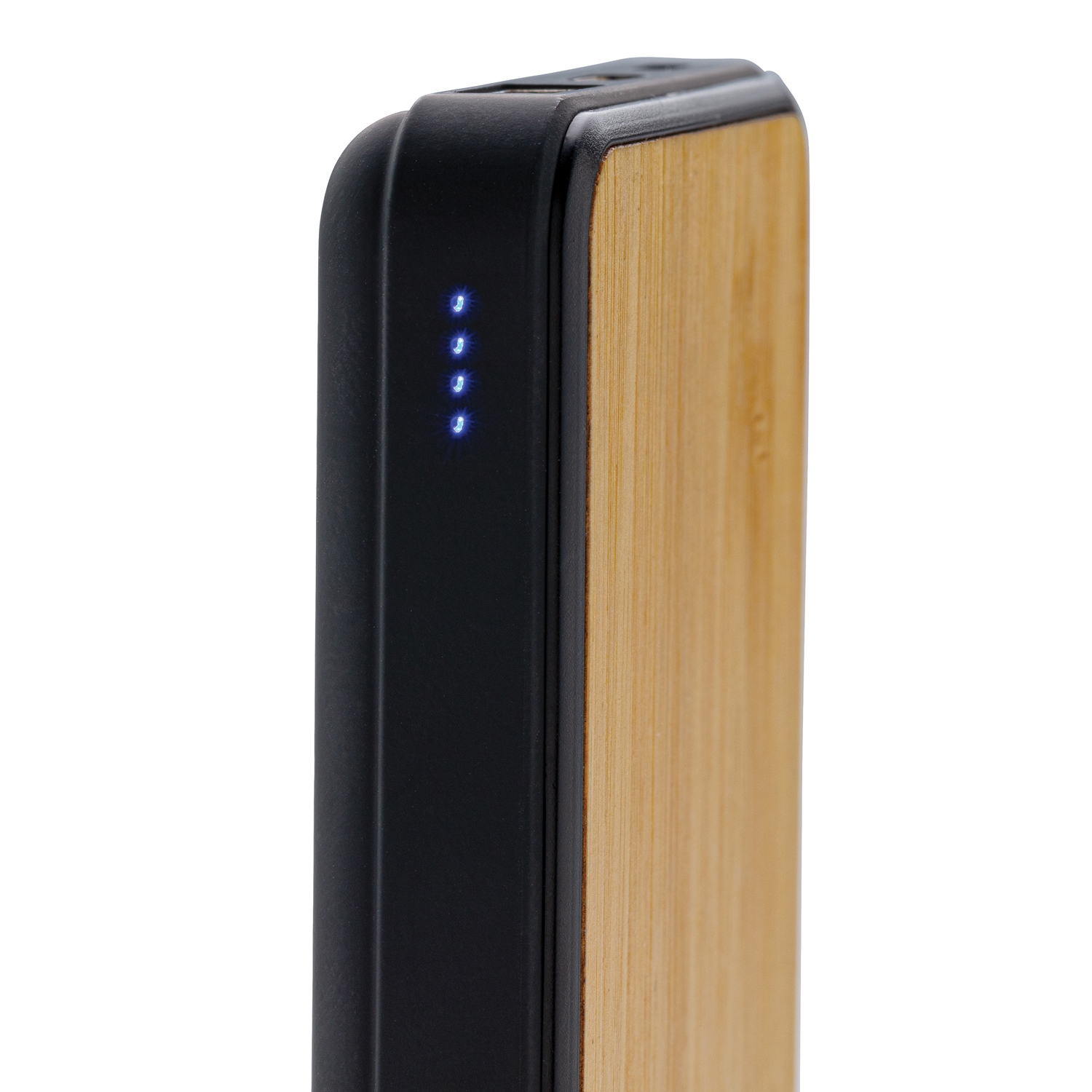 Бамбуковый карманный внешний аккумулятор Fashion, 5000 mAh, черный, abs; бамбук