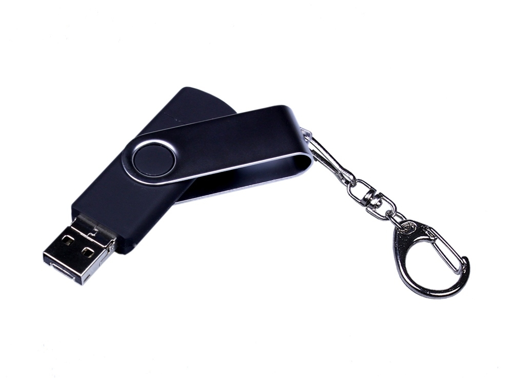 USB 3.0/micro USB/Type-C- флешка на 32 Гб с поворотным механизмом, черный, пластик