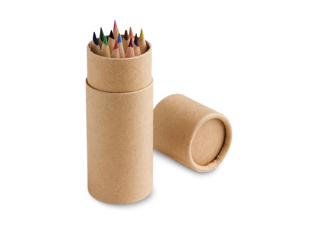 Набор из 12 цветных карандашей «CYLINDER», натуральный, картон