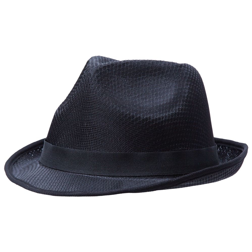 Шляпа Gentleman, черная с черной лентой, черный, полипропилен