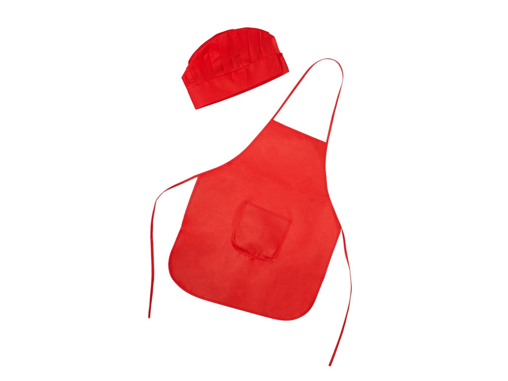 Детский комплект JAMIE: фартук, шапочка, красный