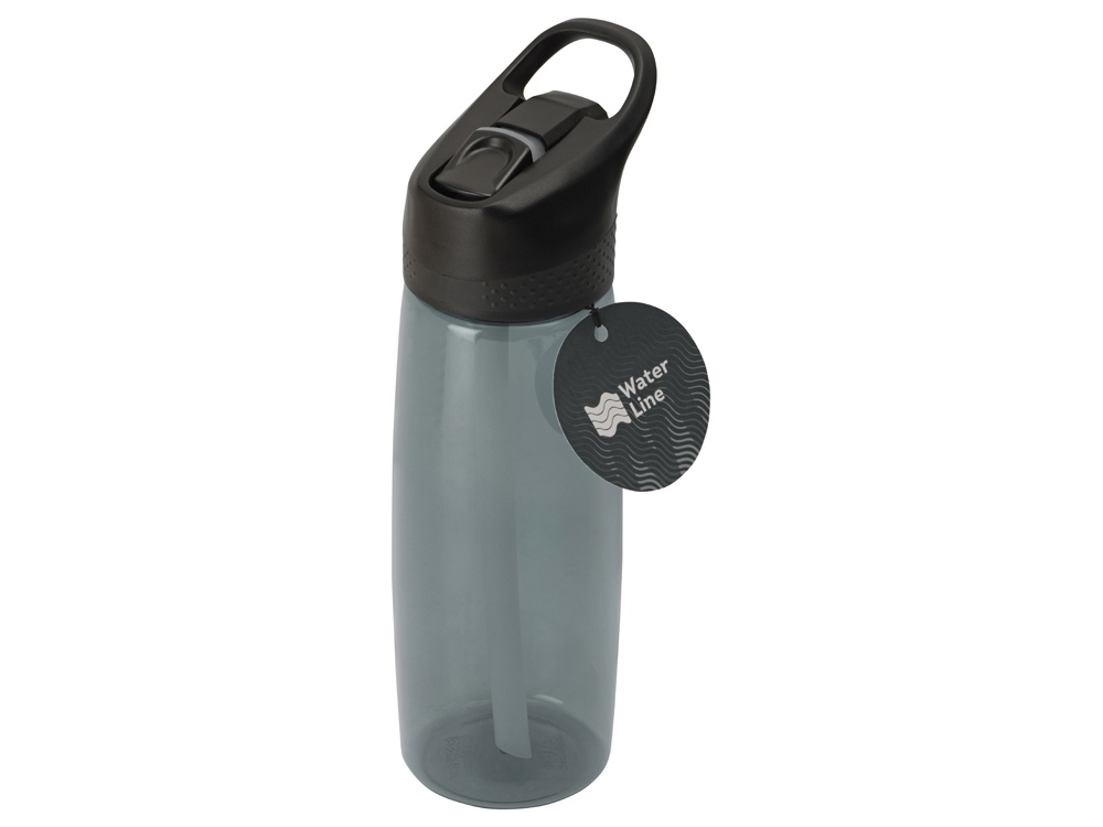 Бутылка для воды c кнопкой «Tank», серый, пластик, полипропилен