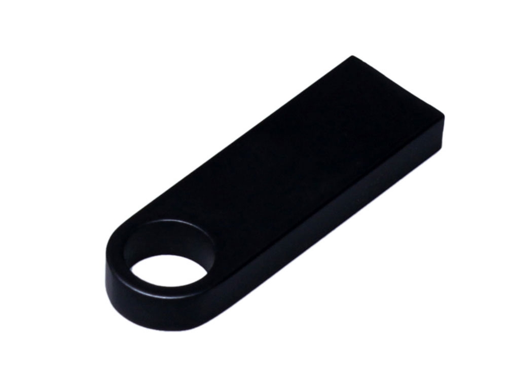 USB 2.0-флешка на 64 Гб с мини чипом и круглым отверстием, черный, металл